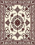 Dark Brown Classic Floral Medallion Rug