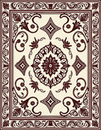 Dark Brown Classic Floral Medallion Rug