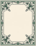 Green Floral Acanthus Border Rug