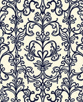 Navy Ivory Acanthus Flourish Ornament Rug