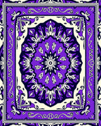 Bold Purple Floral Mandala Rug