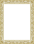 Regal Gold Filigree Scroll Frame Rug