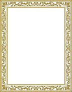 Regal Gold Filigree Scroll Frame Rug