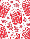Bold Red Festive Drink Repeat Rug