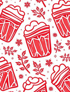 Bold Red Festive Drink Repeat Rug