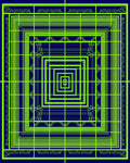 Electric Blue Geometric Nested Squares Rug
