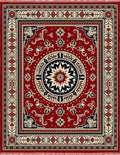 Crimson medallion floral Rug