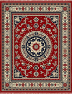 Crimson medallion floral Rug