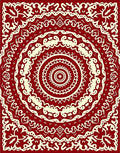 Crimson Cream Mandala Medallion Rug