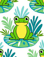 Green Frog Lily Pad Splash Rug