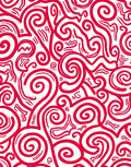 Crimson Swirl Abstract Organic Lines Rug