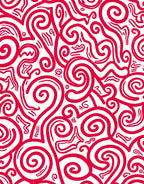 Crimson Swirl Abstract Organic Lines Rug