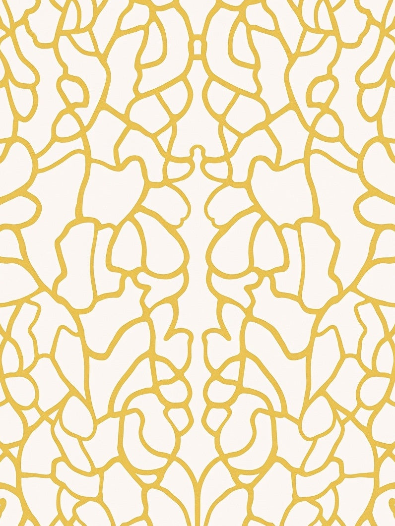 Cream Yellow Organic Vine Lace Rug