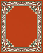 Antique Red Floral Vine Border Rug