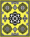 Vibrant Marigold Floral Medallion Rug