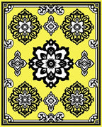 Vibrant Marigold Floral Medallion Rug