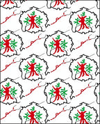 Red Green Humanoid Tribal Frame Rug