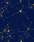 Golden Starlike Constellations on Deep Blue Rug