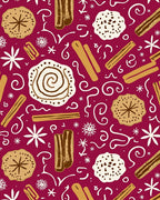 Crimson Cinnamon Spice Cookies Swirls Rug