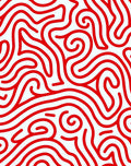 Crimson Swirl Maze Lines Rug