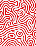 Crimson Swirl Maze Lines Rug
