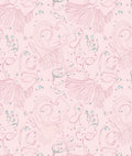 Pale Pink Whimsical Swirl Flora Rug