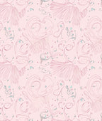 Pale Pink Whimsical Swirl Flora Rug