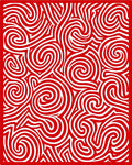 Bold Red Swirl Abstract Maze Rug