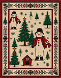 Festive Snowman Forest Christmas Rug