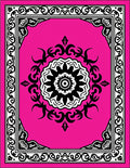 Vibrant Fuchsia Mandala Border Rug