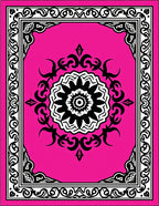 Vibrant Fuchsia Mandala Border Rug