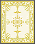 Golden Filigree Floral Medallion Rug