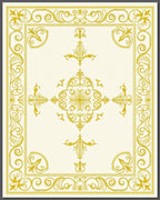 Golden Filigree Floral Medallion Rug