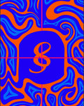 Retro Swirl Orange Blue Amper Sand Rug