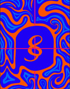 Retro Swirl Orange Blue Amper Sand Rug