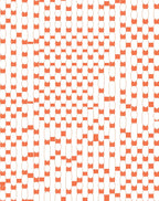 Orange and White Woven Oval Grid Rug