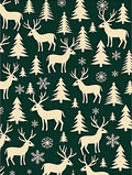 Cream Reindeer Forest Snowflakes Rug