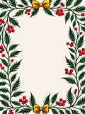 Festive Holly Berry Bow Garland Rug