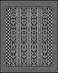 Black White Celtic Knot Border Rug