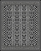 Black White Celtic Knot Border Rug