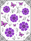 Purple Butterflies and Flowers Garden Rug