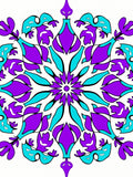 Radiant Purple Blue Starburst Mandala Rug