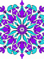 Radiant Purple Blue Starburst Mandala Rug
