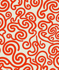 Bold Red Swirling Curls Rug