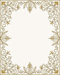 Ornate Gold Scrollwork Border Rug