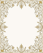 Ornate Gold Scrollwork Border Rug