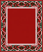 Crimson Bordered Emerald Swirls Rug