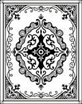 Classic Black White Scrollwork Medallion Rug