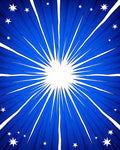 Radiant Blue Starburst Celestial Rug