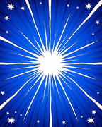 Radiant Blue Starburst Celestial Rug